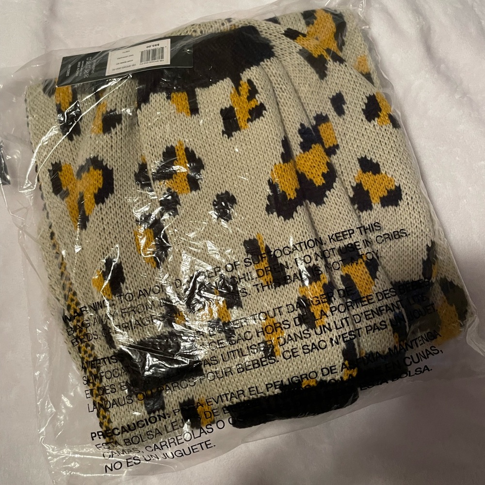 French Connection Leopard Beanie Set